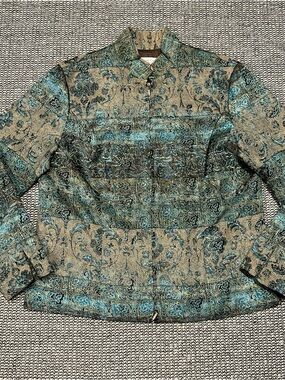 Coldwater Creek Teal and Tan Jacket